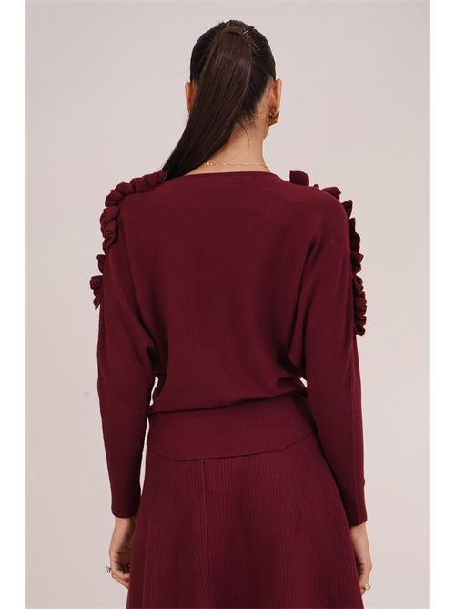 Maglia in viscosa elastica GM by Gai Mattiolo | GM4315BURGUNDY/GRIGIO